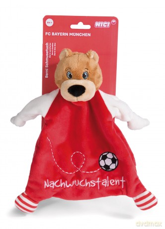 NICI Schmusetuch FC BAYERN MÜNCHEN Bär Berni 25x25cm an Header Karte