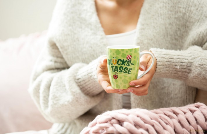 NICI Tasse "Glückstasse" 310ml 10x8cm mit Banderole