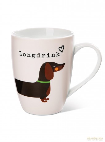 NICI Tasse Dackel "Longdrink" 310ml 10x8cm mit Banderole