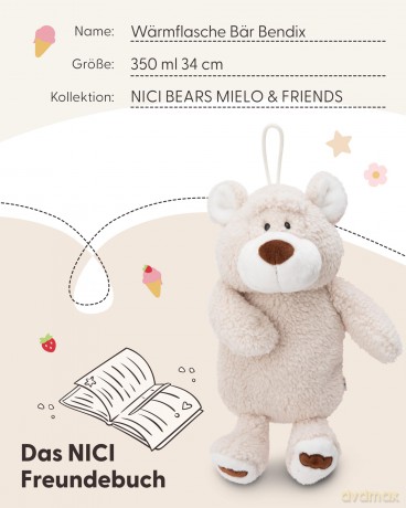 NICI Wärmflasche Bär Bendix 350ml 34cm