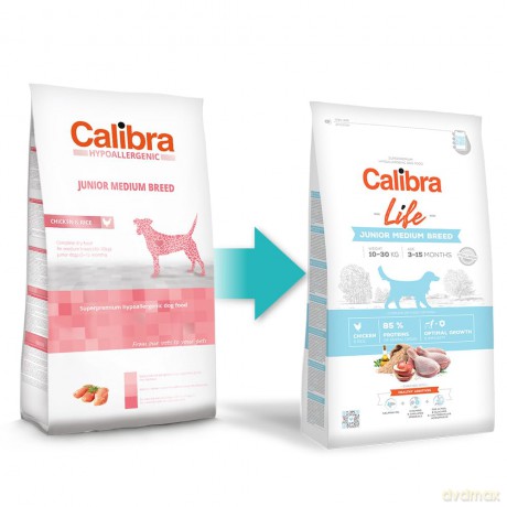 Calibra - Dog Life Junior Medium Breed Chicken 12 kg - (381104)