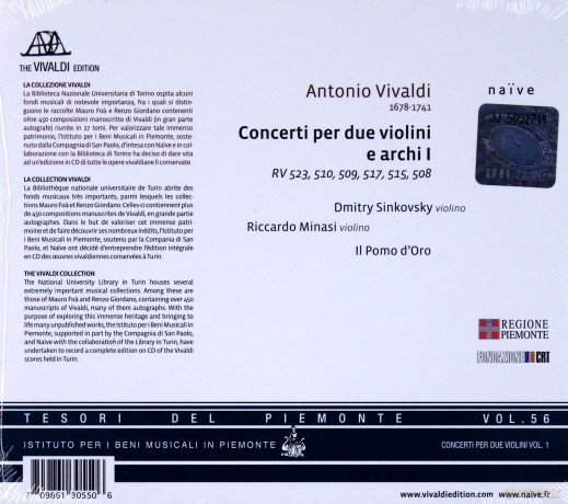 Dmitry Sinkovsky: Vivaldi Concerto Per Duo Violini E Archi I [CD]