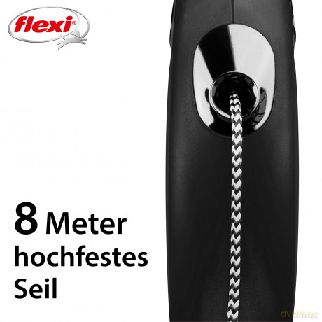 Flexi - New Classic S 8M Leash Cord Black Max 12Kg - (600.7734)