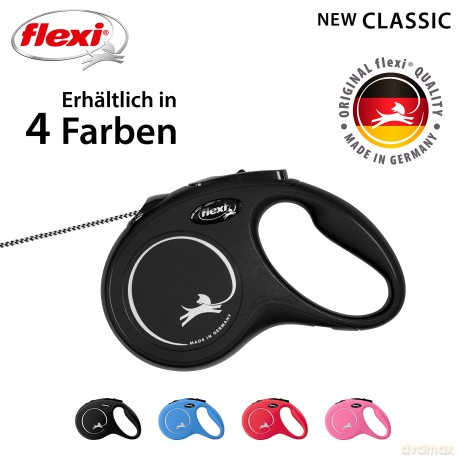 Flexi - New Classic S 8M Leash Cord Black Max 12Kg - (600.7734)