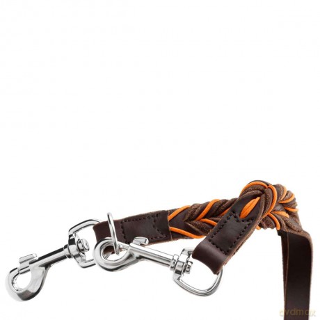 Hunter - Training leash Solid Education Cord 20/200, dark brown/orange - (69325)