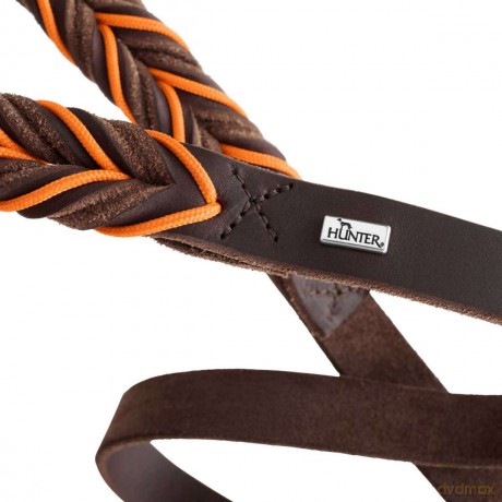 Hunter - Training leash Solid Education Cord 20/200, dark brown/orange - (69325)