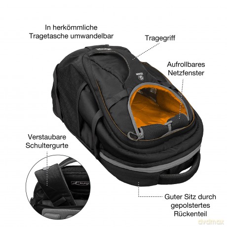 KURGO - G-Train Dog Carrier Backpack, Black - (81314601683)
