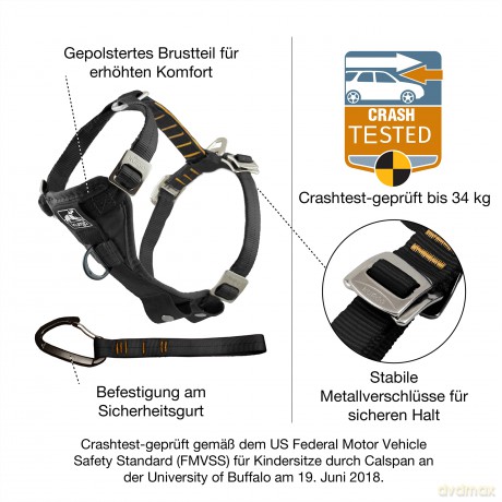 Kurgo - Strength Tru-Fit Dog Car Harness L, black - (81314601258)