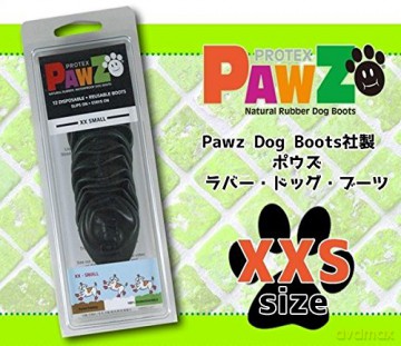 Pawz - Dog shoe XXS 3.8cm black 12 pcs - (278093)