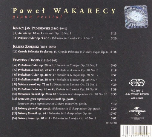 Paweł Wakarecy: Piano Recital [CD]