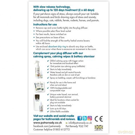 Pet Remedy - Calming Atomizer Refill 2x40 ml. f/2x60 days - (PR79493)