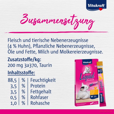 Vitakraft - Cat Liquid-Snack Poultry + Taurin 90gr - (16424)