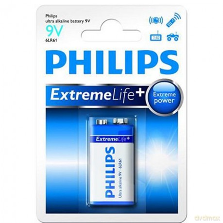 Bateria 6lr61 Philips Extremelife 9v 133 B/C
