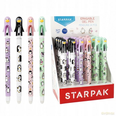 Długopis Ścieralny Zamykany 0.5 Pingwin Display A 24 Starpak 507195