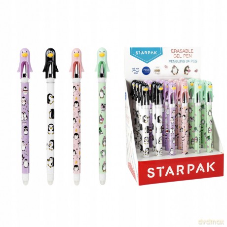 Długopis Ścieralny Zamykany 0.5 Pingwin Display A 24 Starpak 507195