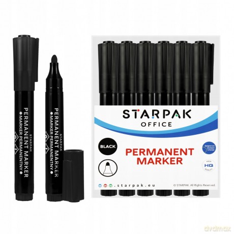 Marker Permanentny Okrągły Czarny Starpak 524583