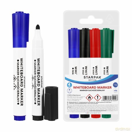 Marker Suchościeralny Okrągły 4 Kolory W Etui Starpak 524558