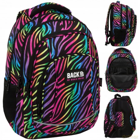Plecak 4-komorowy Backup Kolorowa Zebra PLB6A35