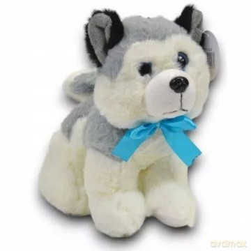 MIŚ PLUSZOWY SIEDZĄCY PIESEK PIES HUSKY PLUSZAK 20 CM