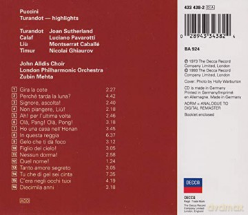 Pavarotti/Sutherland: Puccini: Turandot - Highlights [CD]