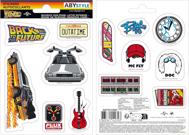 BACK TO THE FUTURE - Stickers - 16x11cm/2 sheets - Time travel