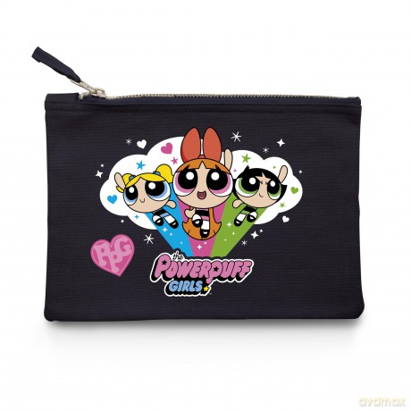 POWERPUFF GIRLS - Cosmetic Case-Blossom, Bubbles and Buttercup-Blue