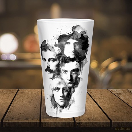 QUEEN - Large Glass - 400ml - Faces - box