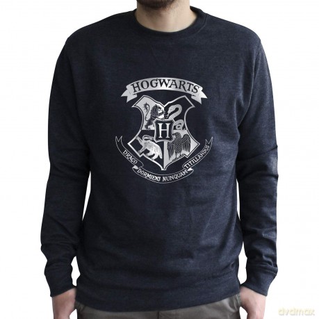 HARRY POTTER - Sweat vintage - Hogwarts men used navy