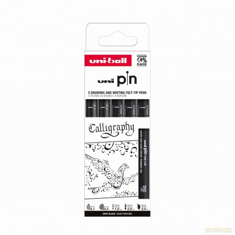 Cienkopis kreślarski PIN 200 Calligraphy czarny różne końcówki 5szt.