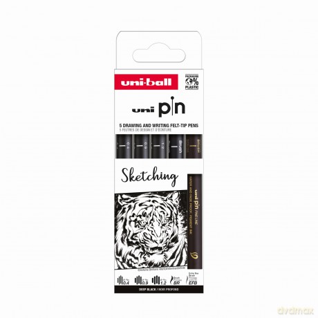 Cienkopis kreślarski PIN 200 Sketching czarny różne grubości 5szt.