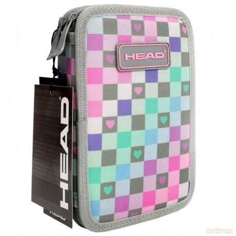 Piórnik podwójny bez wyposażenia Head Checkered Hearts