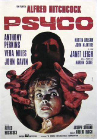 Psycho / Psychoza - Włoski motyw - (Anthony Perkins, Janet Leigh) [PLAKAT]