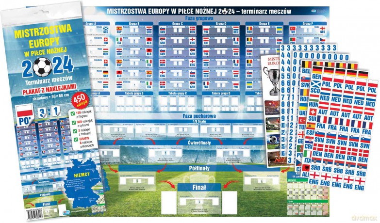 Terminarz meczów z naklejkami Mistrzostwa Europy w Piłce Nożnej 2024 [Zabawki]