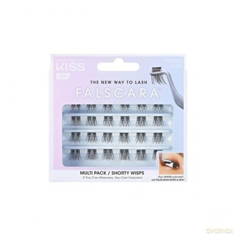 KISS FALSCARA szt.rzęsy kępki Wisps Multipack, Shorty Wisps, 24 klastry