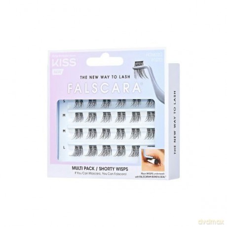 KISS FALSCARA szt.rzęsy kępki Wisps Multipack, Shorty Wisps, 24 klastry
