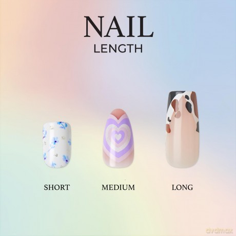 KISS szt.pazn.na klej Voguish Fantasy French, Pink French Tips, Medium, Almond Shape