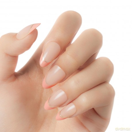 KISS szt.pazn.na klej Voguish Fantasy French, Pink French Tips, Medium, Almond Shape
