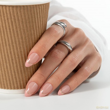 KISS szt.pazn.na klej Voguish Fantasy French, Pink French Tips, Medium, Almond Shape