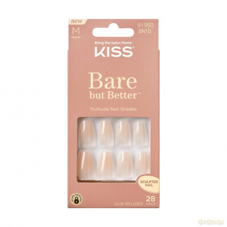 KISS szt.pazn.na klej, Bare-But-Better TruNude, Medium, Coffin