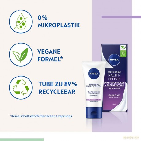 NIVEA V 24H NAWILŻENIA Krem n/noc kojący 82348
