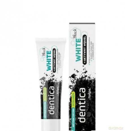 TOŁPA Dentica Pasta do zębów wybielająca Black White z aktywnym węglem 75ml