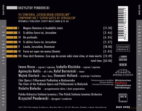 Krzysztof Penderecki: Symphony No.7 - Seven Gates Of Jerusalem (7 Bram Jerozolimy) [CD]