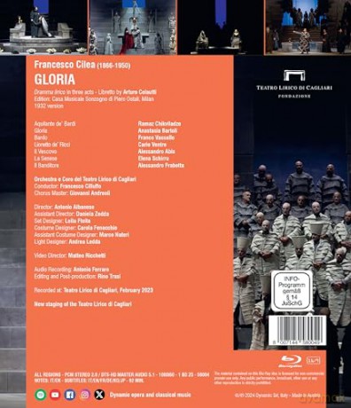 Francesco Cilea (1866-1950): Gloria (Dramma lirico in 3 Akten) [Blu-Ray]