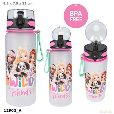 Bidon modelki 700 ml TOPModel Wild Friends butelka na przycisk z dziubkiem