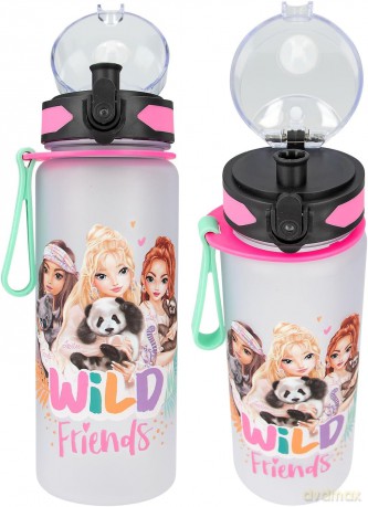 Bidon modelki 700 ml TOPModel Wild Friends butelka na przycisk z dziubkiem
