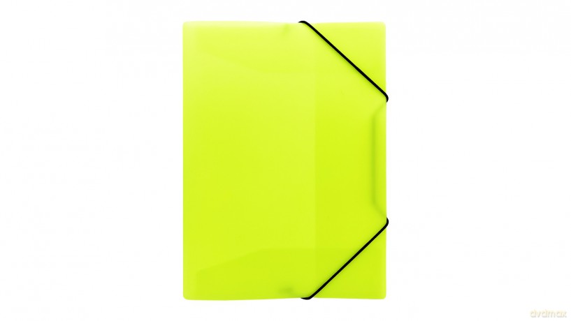 Teczka A4 z gumką PP neon żółty