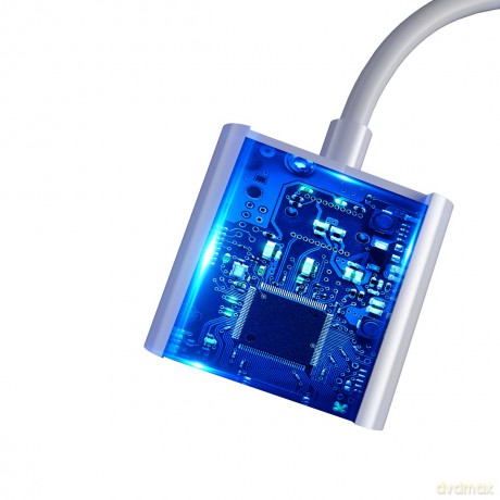 Devia adapter Smart USB-C - USB-C (port) + USB-C (port) biały