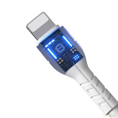 Devia kabel Kintone USB-C - Lightning 1,0 m 3A 27W biały zestaw 30 szt