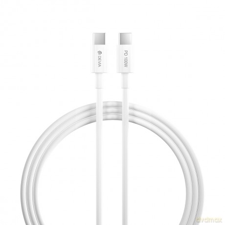 Devia kabel Smart PD USB-C - USB-C 1,5 m 5A biały