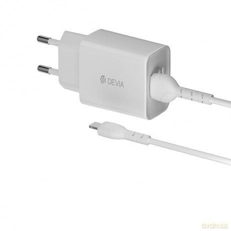 Devia ładowarka sieciowa Smart 2x USB 2,4A biała + kabel Lightning